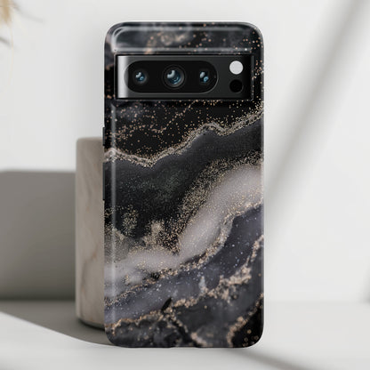 Black Marble Design Google Pixel Phone Case