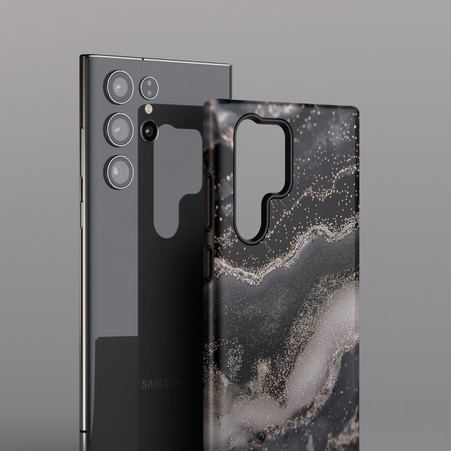 Black Marble Design Samsung Phone Case