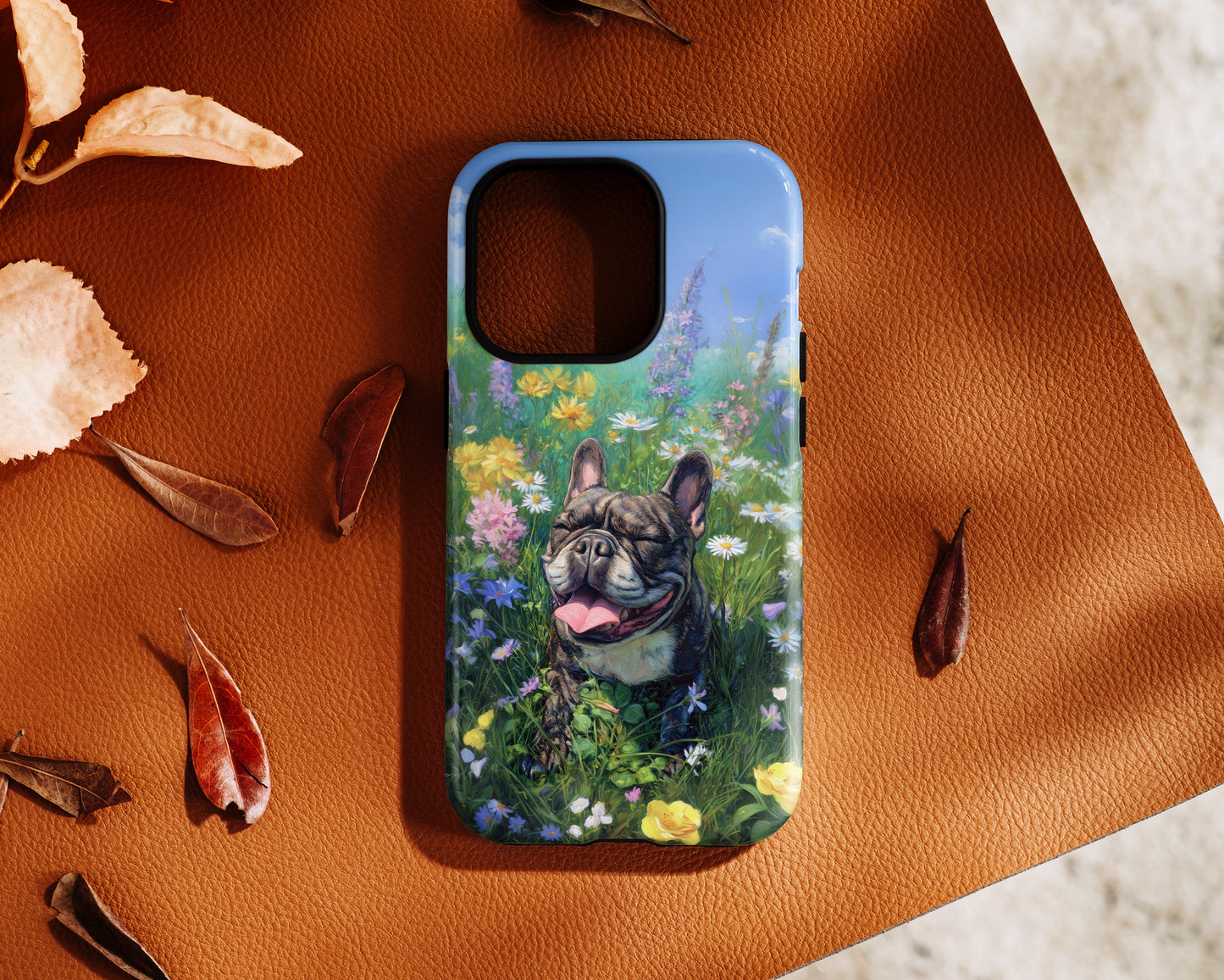 Blissful Frenchie Design iPhone Case