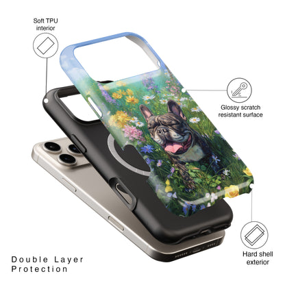 Blissful Frenchie Design iPhone Case