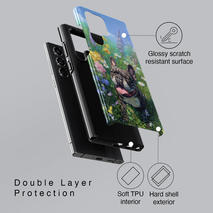 Blissful Frenchie Design Phone Case for Galaxy S series Phones