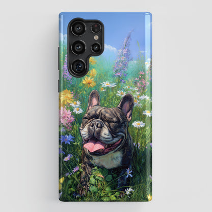 Blissful Frenchie Design Phone Case for Galaxy S series Phones