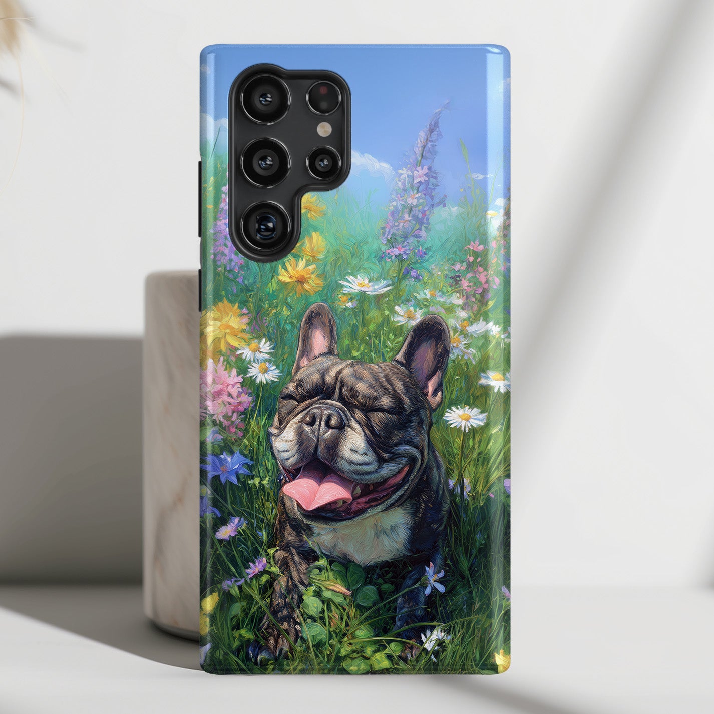 Blissful Frenchie Design Phone Case for Galaxy S series Phones