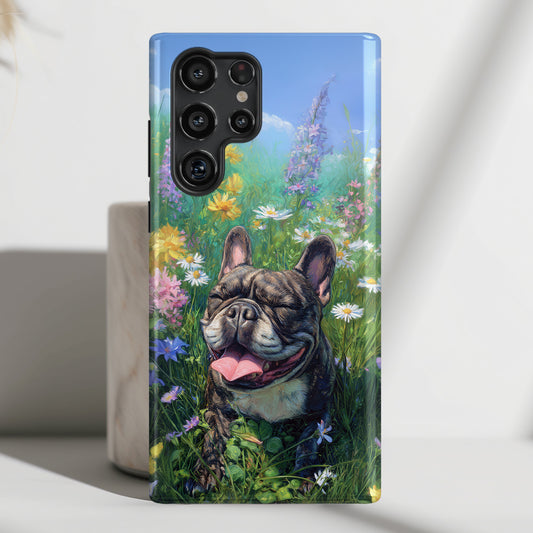 Blissful Frenchie Design Phone Case for Galaxy S series Phones