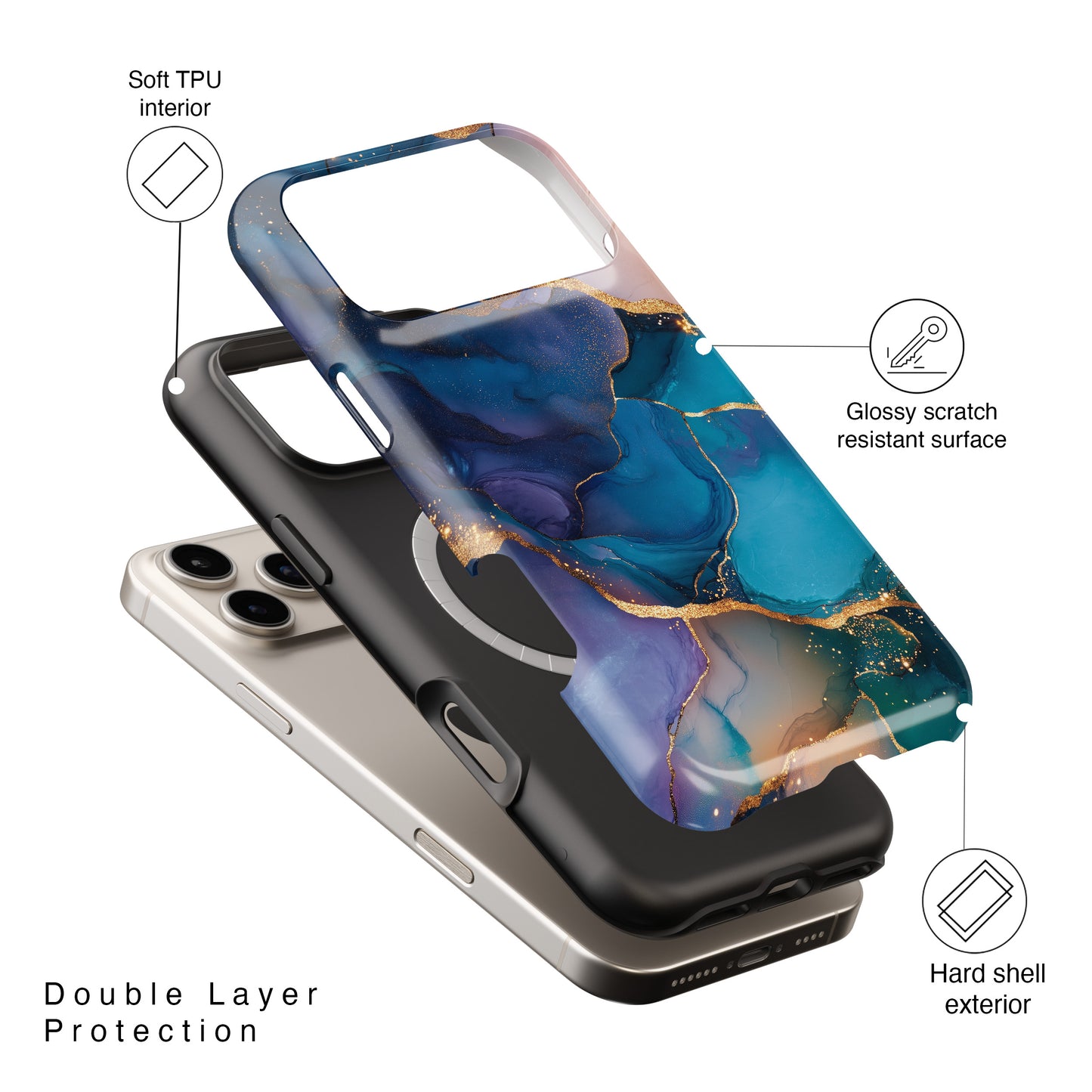 Bohemian Luxury Marble Design iPhone Case