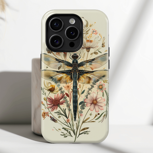 Botanical Dragonfly Design iPhone Case