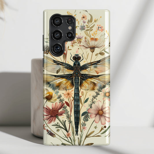 Botanical Dragonfly Design Samsung Phone Case