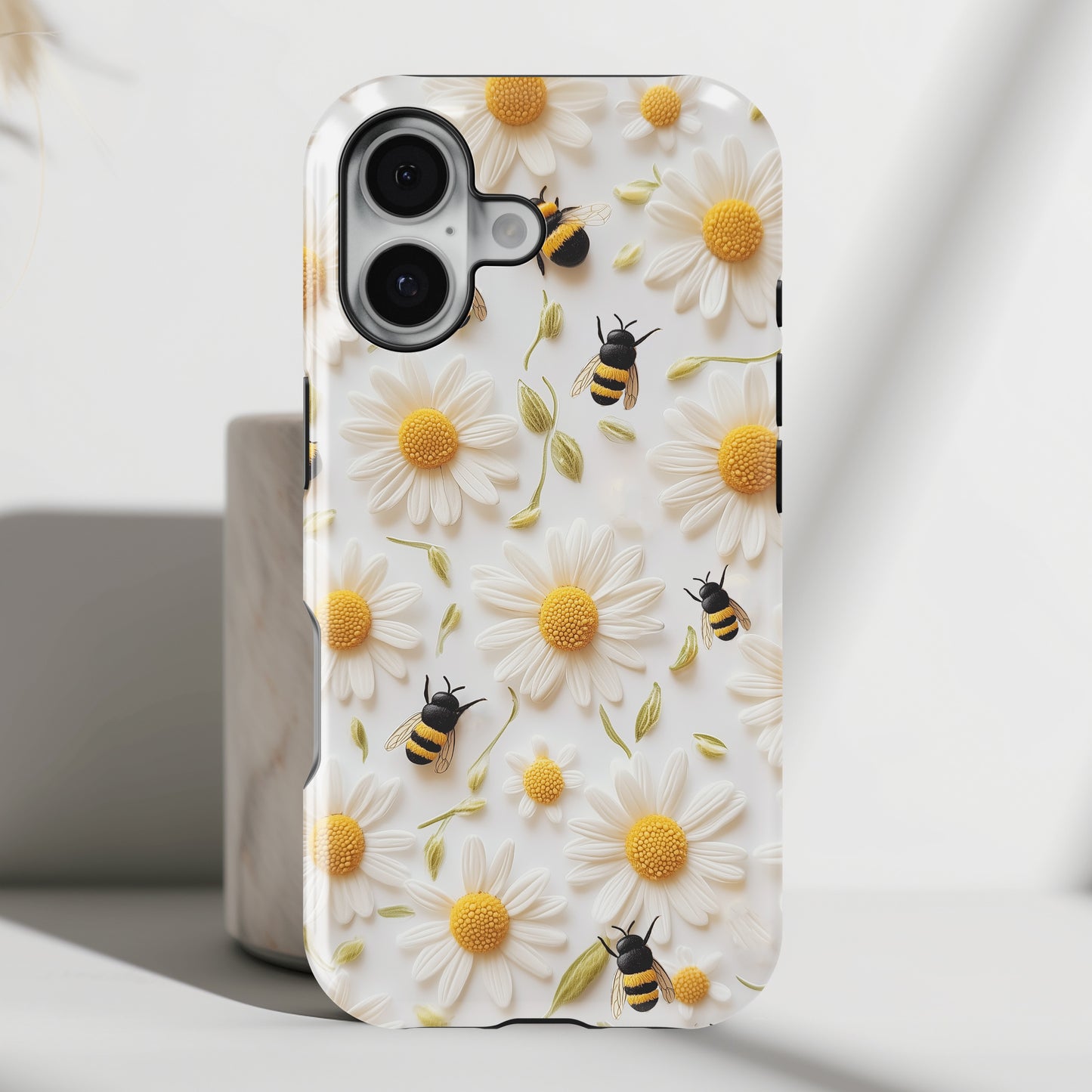 Bumblebees & Daisies Design iPhone Case
