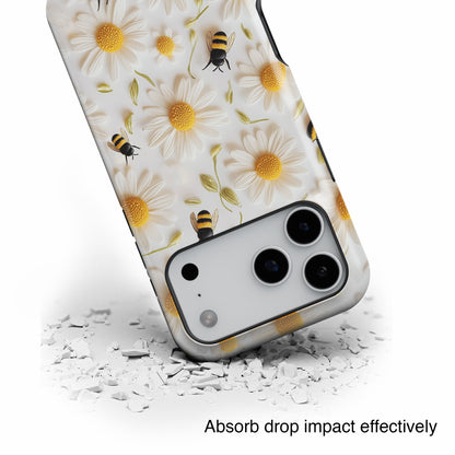 Bumblebees & Daisies Design iPhone Case