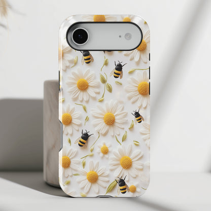 Bumblebees & Daisies Design iPhone Case