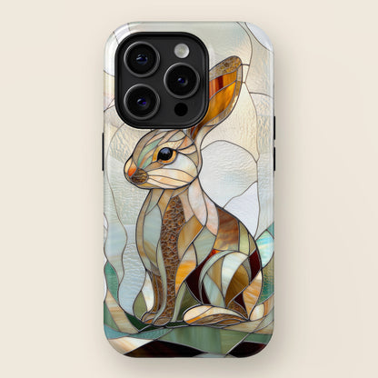 Bunny Stained Glass Design Print iPhone Case