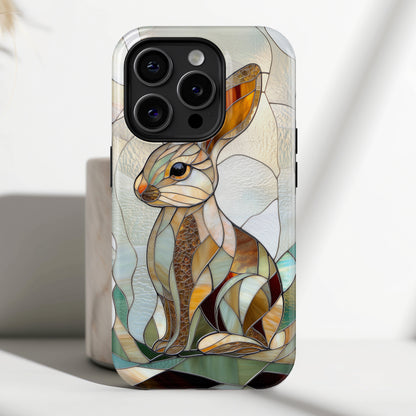 Bunny Stained Glass Design Print iPhone Case