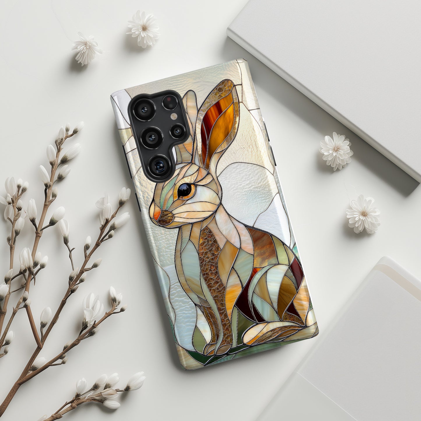 Bunny Stained Glass Design Samsung Phone Case