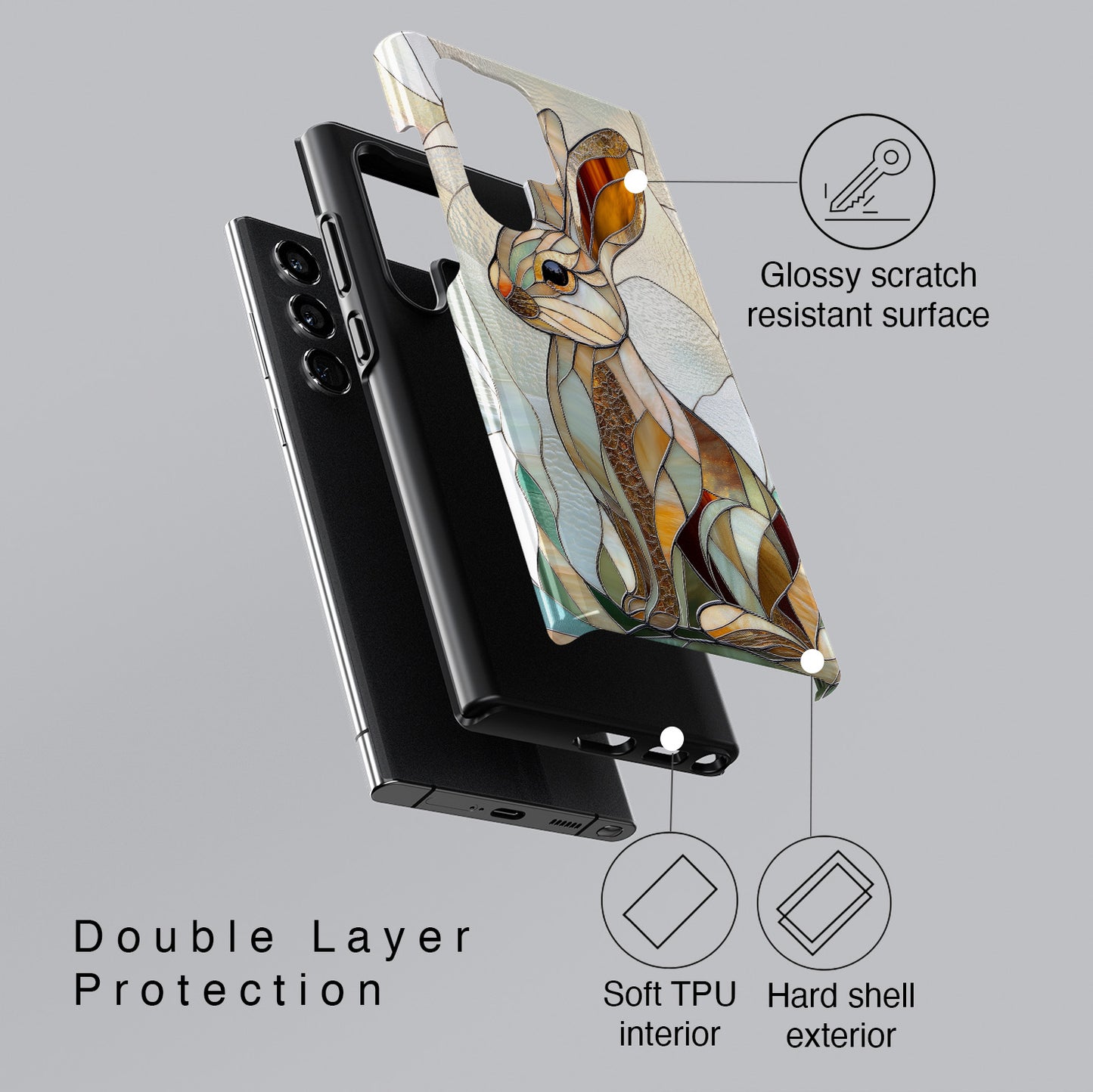 Bunny Stained Glass Design Samsung Phone Case