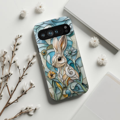 Bunny in the Garden Stained Glass Design Phone Case for Google Pixel