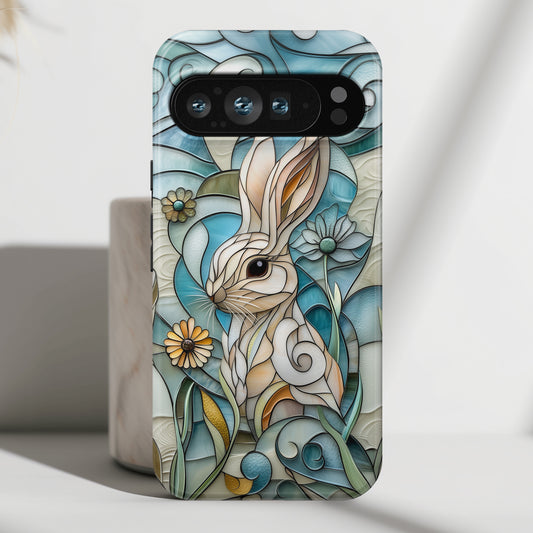 Bunny in the Garden Stained Glass Design Phone Case for Google Pixel