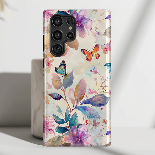Butterflies Floral Watercolour Design 1 Samsung Phone Case