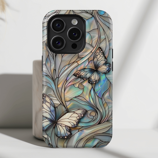 Butterflies Stained Glass Design iPhone Case