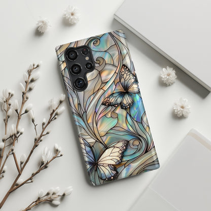 Butterflies Stained Glass Design Samsung Phone Case