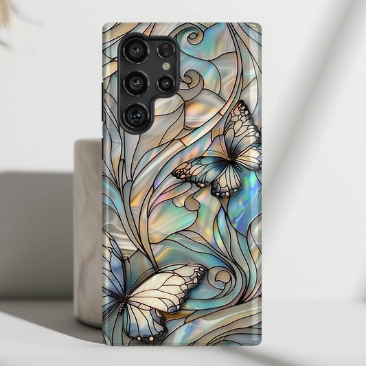 Butterflies Stained Glass Design Samsung Phone Case