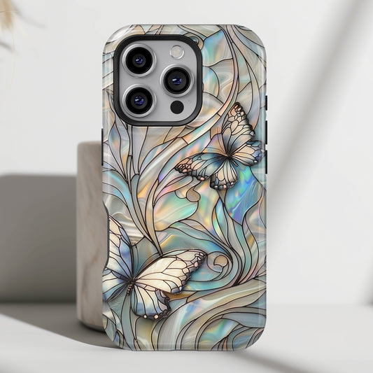 Butterflies Stained Glass Design iPhone Case