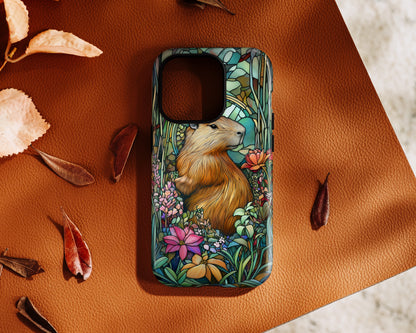 Capybara Stained Glass Design iPhone Case