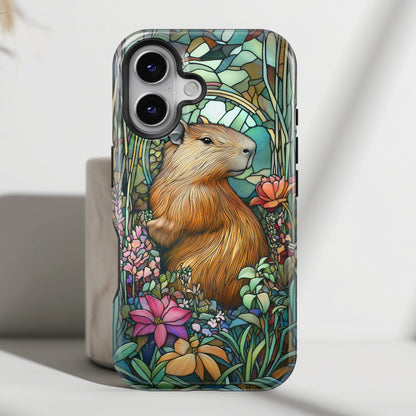 Capybara Stained Glass Design iPhone Case