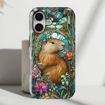 Capybara Stained Glass Design iPhone Case