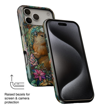 Capybara Stained Glass Design iPhone Case