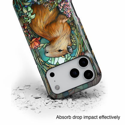 Capybara Stained Glass Design iPhone Case