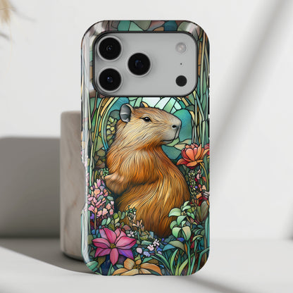 Capybara Stained Glass Design iPhone Case