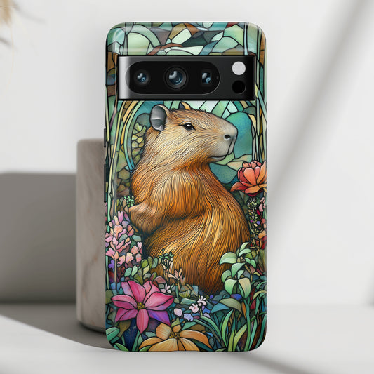 Capybara Stained Glass Design Google Pixel Phone Case