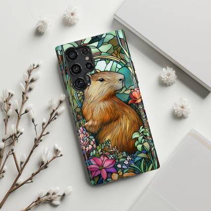 Capybara Stained Glass Design Samsung Phone Case