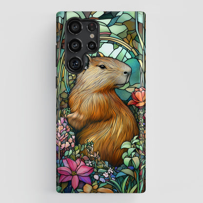 Capybara Stained Glass Design Samsung Phone Case