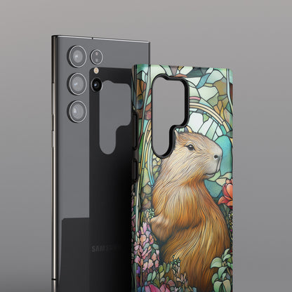 Capybara Stained Glass Design Samsung Phone Case