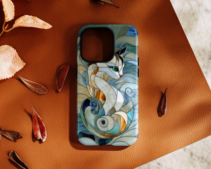 Cat Abstract Stained Glass Design iPhone Case