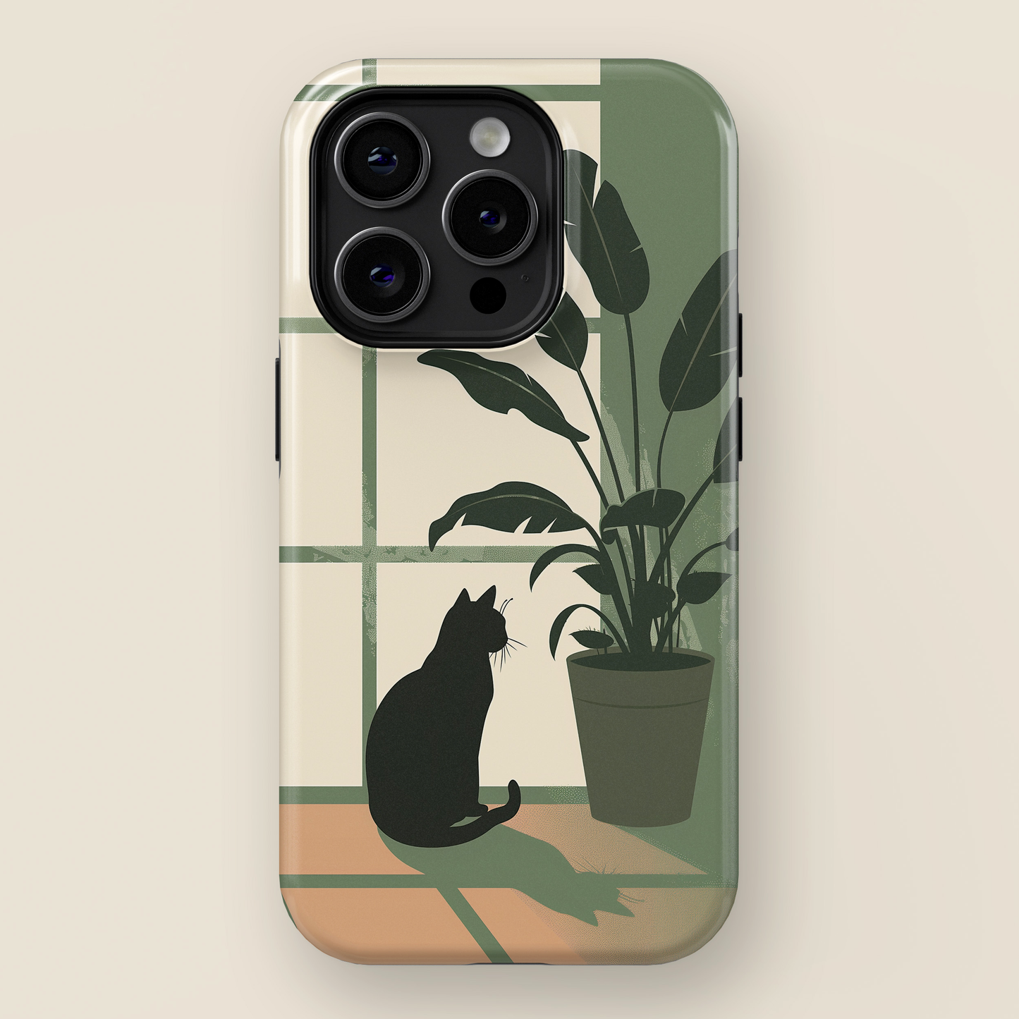 Cat Minimalist Art Design iPhone Case