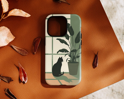 Cat Minimalist Art Design iPhone Case