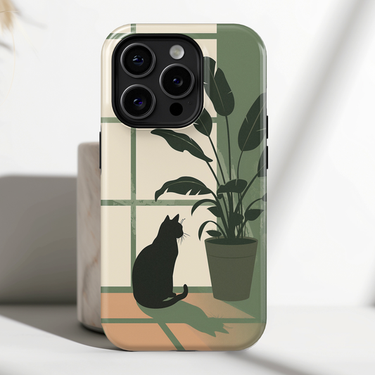 Cat Minimalist Art Design iPhone Case