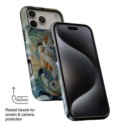 Cat Abstract Stained Glass Design iPhone Case