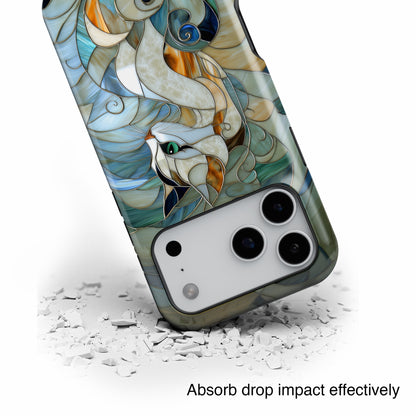 Cat Abstract Stained Glass Design iPhone Case