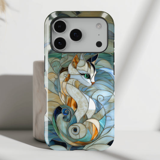 Cat Abstract Stained Glass Design iPhone Case