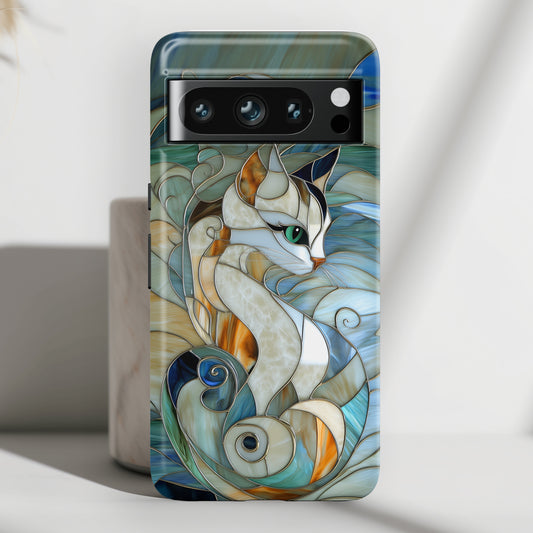 Cat Abstract Stained Glass Design Google Pixel Phone Case