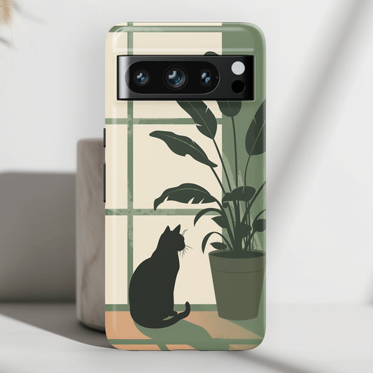 Cat Minimalist Art Design Google Pixel Phone Case