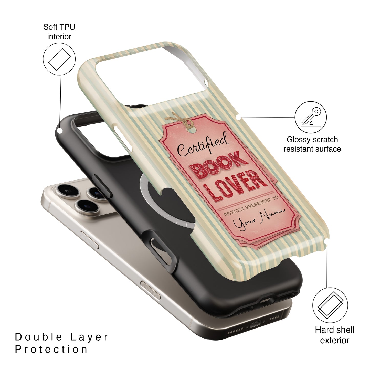 Certified Book Lover – Personalized Vintage Design iPhone Case