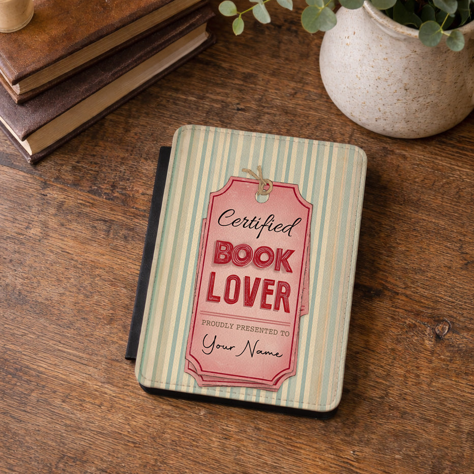 Certified Book Lover – Personalized Vintage Design Kindle Case