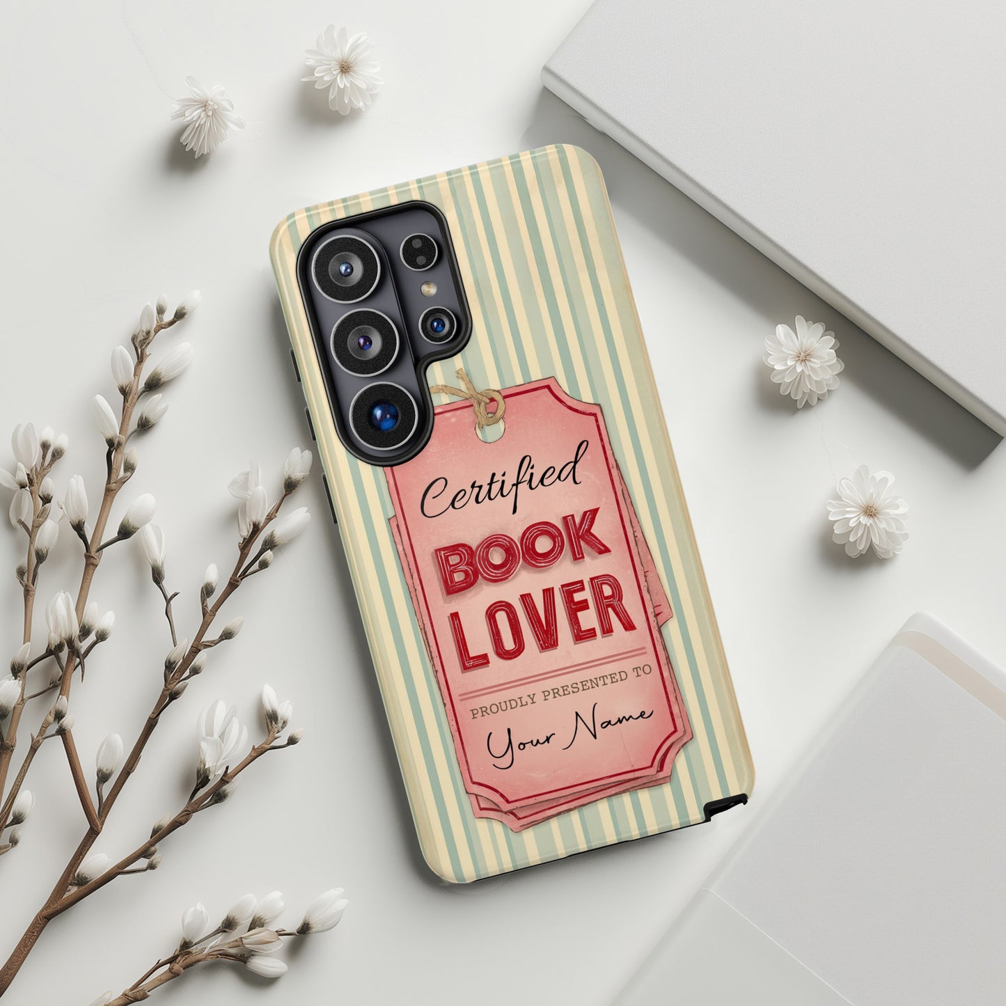 Certified Book Lover – Personalized Vintage Design Phone Case for Galaxy S series Phones