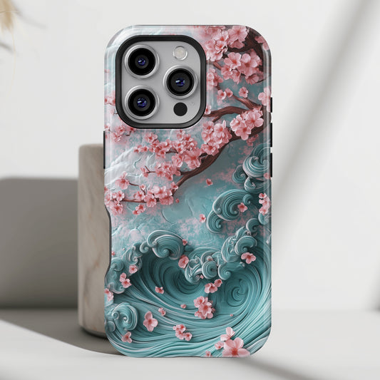 Cherry Blossom Japanese Art Design iPhone Case