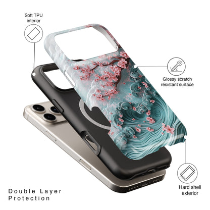Cherry Blossom Japanese Art Design iPhone Case