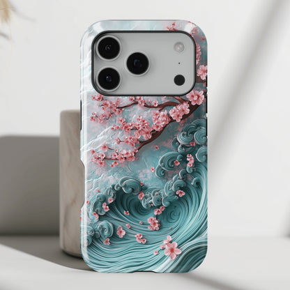 Cherry Blossom Japanese Art Design iPhone Case